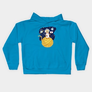 Astronaut Cat And Wool Planets Kids Hoodie